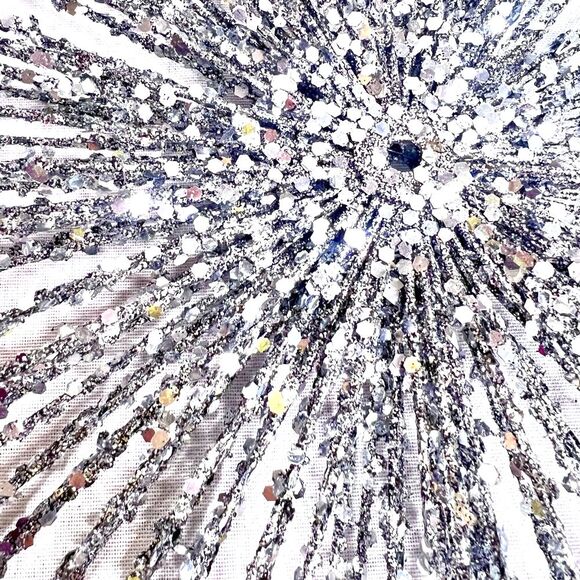 Celebrations Home Silver Glitter Burst Christmas Holiday Tree Topper 15” Glamour - Picture 6 of 7